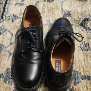 VENTURINI ITALIAN LEATHER Classic Black Leather Oxfords